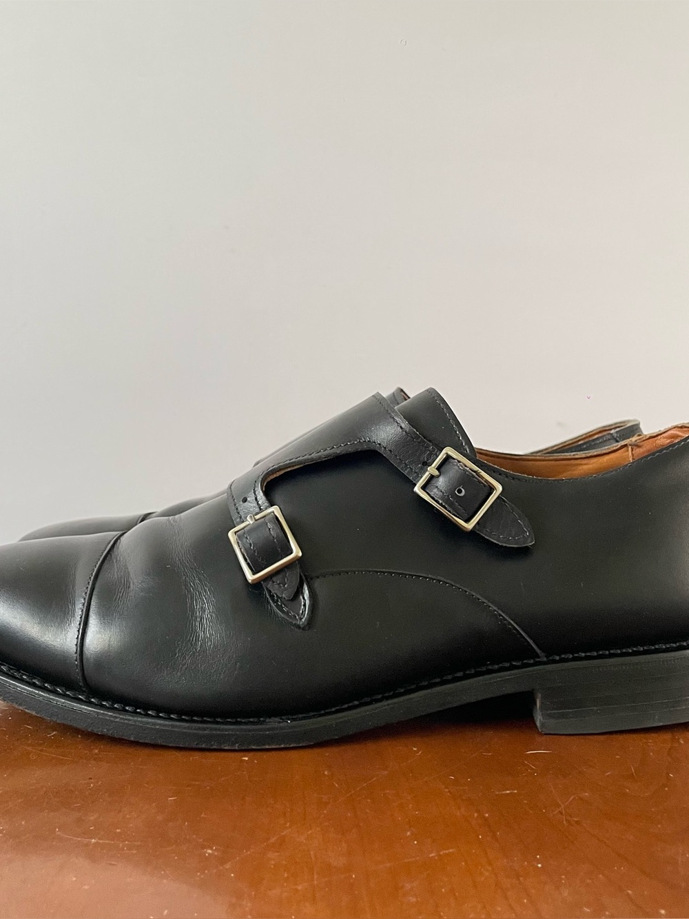 Allen Edmonds Mora Black Leather Double Monk Strap Dress Shoes | US 9.5 - Picture 3 of 8